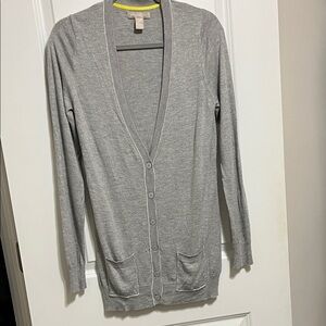 Banana Republic Gray Button-Up Cardigan Merino Wool Blend Medium